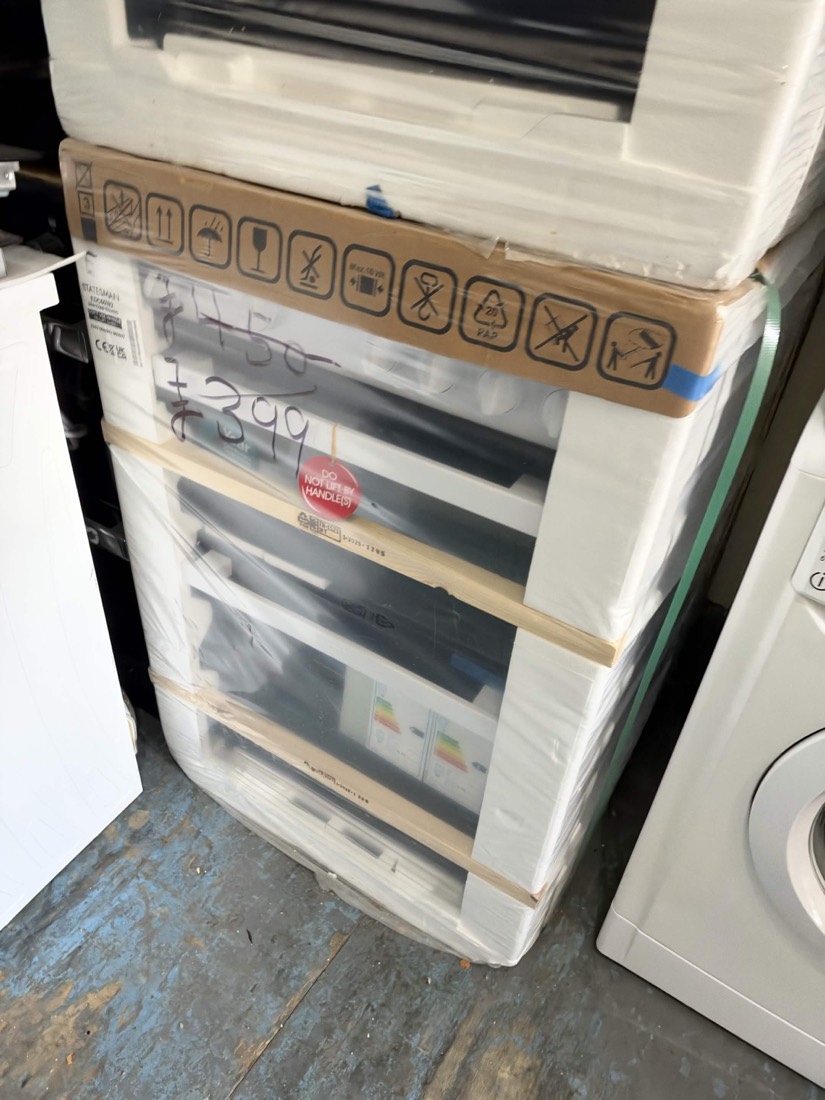 A new cooker boxed in the shop, an example of new stock we bring in
